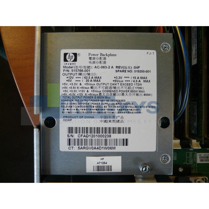 Backplane Alimentations DL380 G6 750W (515766-001)