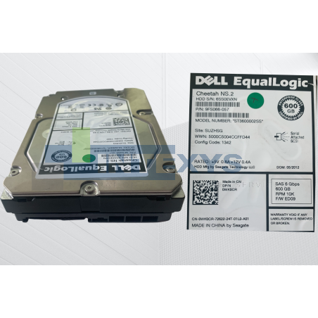 Disque DELL 600 Go SAS 6G 15K LFF EQUALLOGIC (9FS066-057)