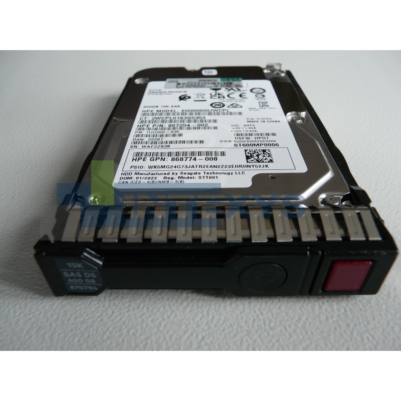 Disque HP 600 Go SAS DS 12G 15K SFF SC (EH000600JXLVT)