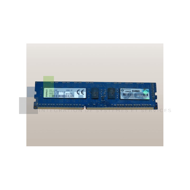 Barrette mémoire HP 4 Go 2RX8 PC3 1600MHz 12800E RDIMM (684034-001)
